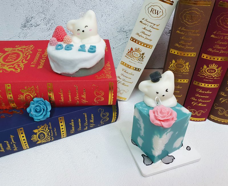 【远走高飞 毕业快乐】客订蜡烛 云朵蜡烛 大豆蜡 小熊 毕业礼 - 蜡烛/烛台 - 蜡 