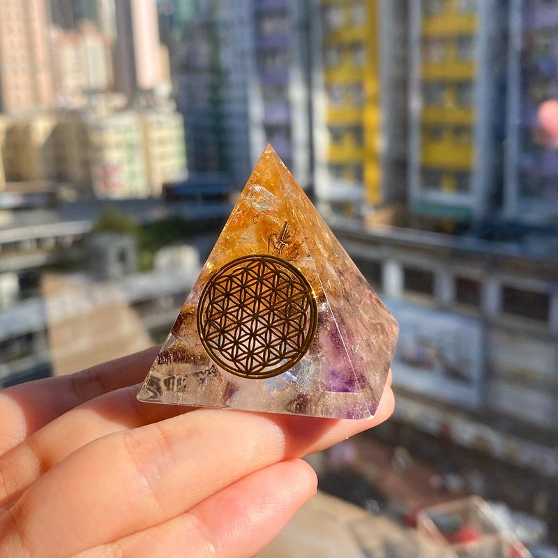 【黄水晶+超级七】奥根能量塔Orgonite (6cm/5cm/4cm) - 摆饰 - 水晶 