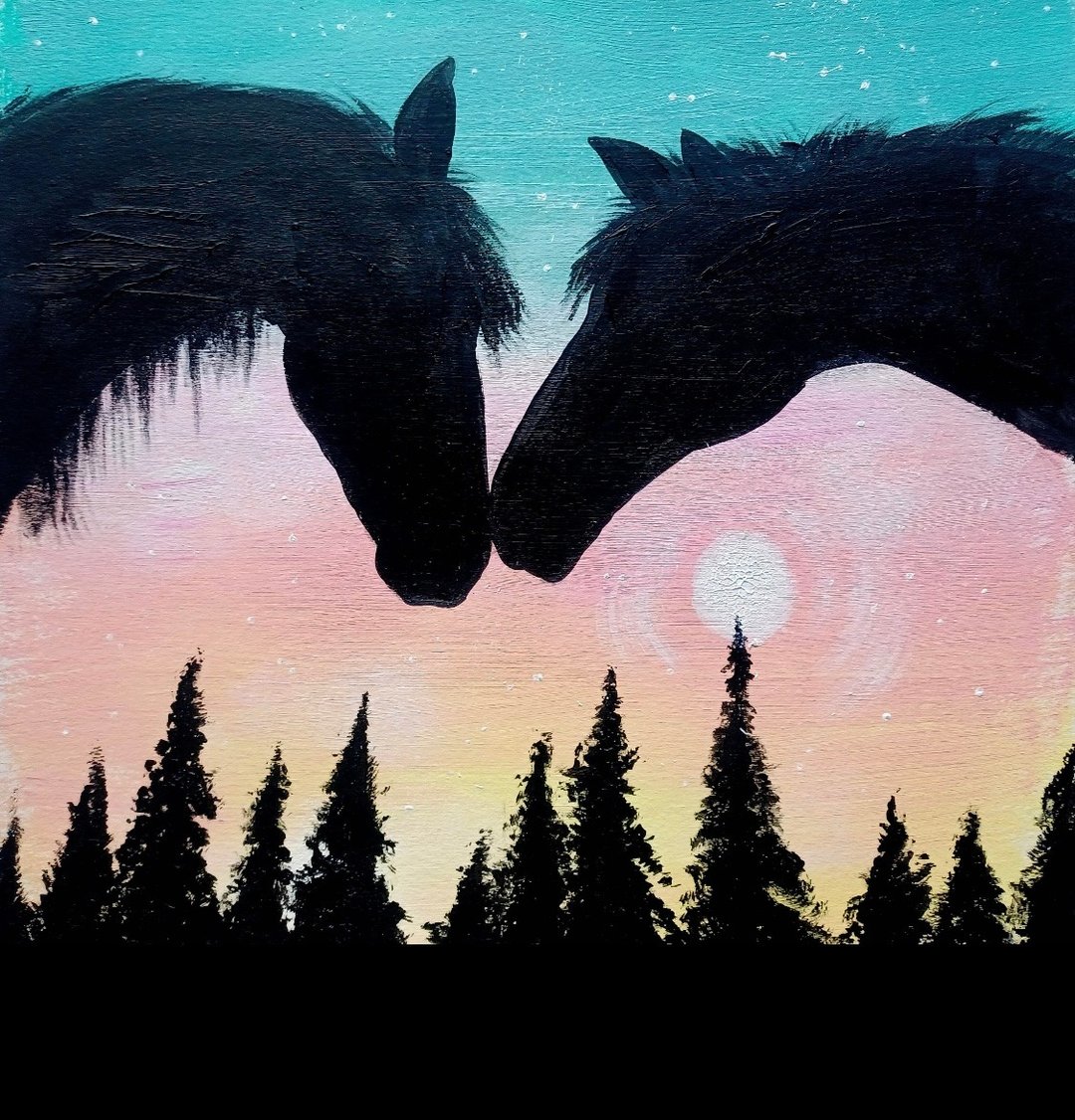 Horse Art, Orignal Painting, Animals Painting, Animal Wall Decor, Home Decor - 墙贴/壁贴 - 压克力 多色