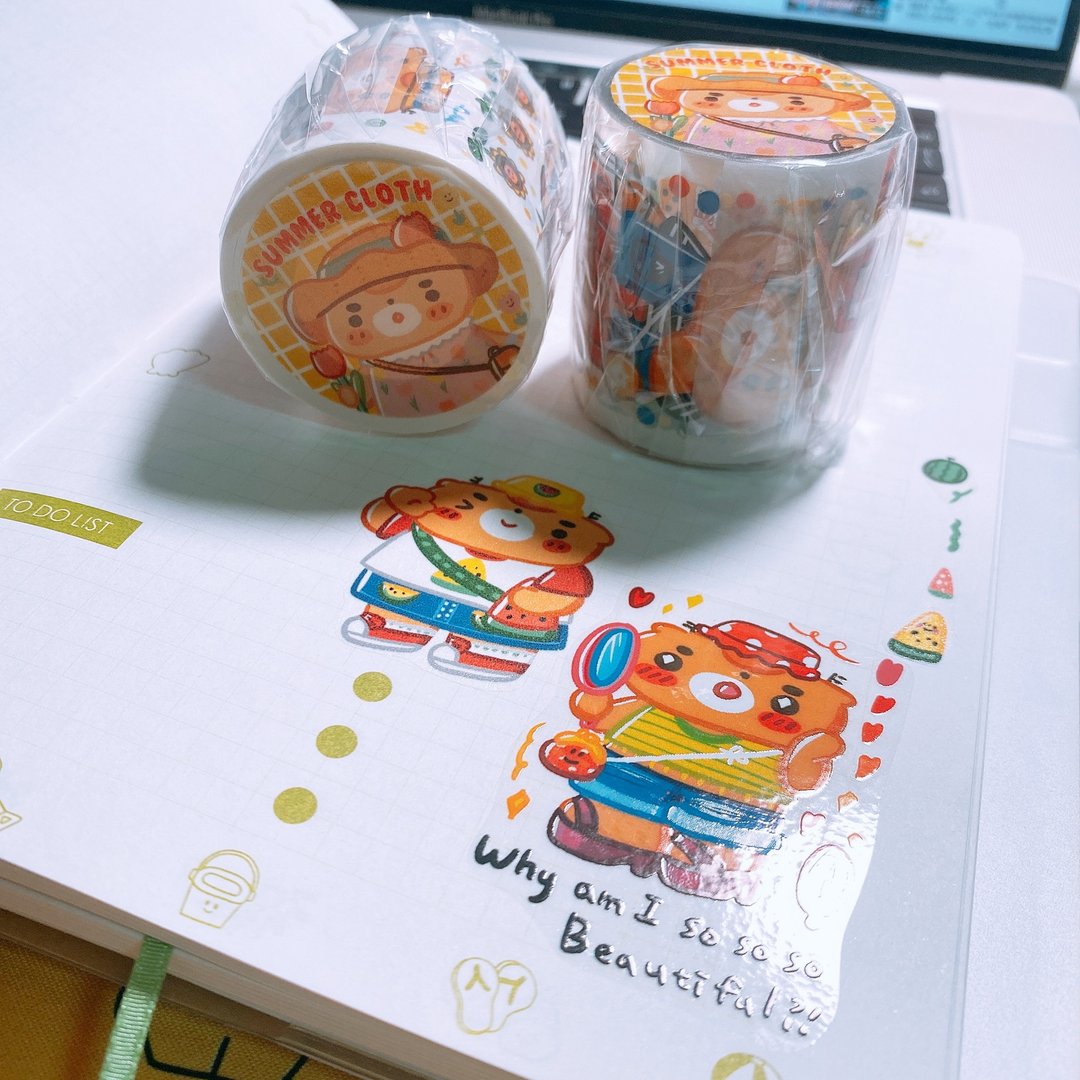 布岚的第一弹纸胶带/pet胶带-夏日穿搭 - 纸胶带 - 其他材质 多色