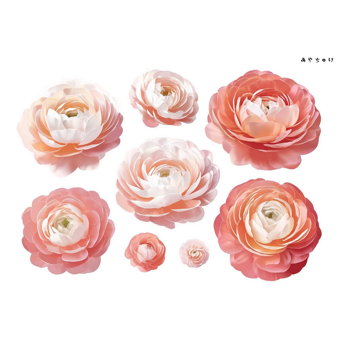【10月新品4】20-22-0196 裁切纸・拼贴素材 陆莲花 - 贴纸 - 纸 