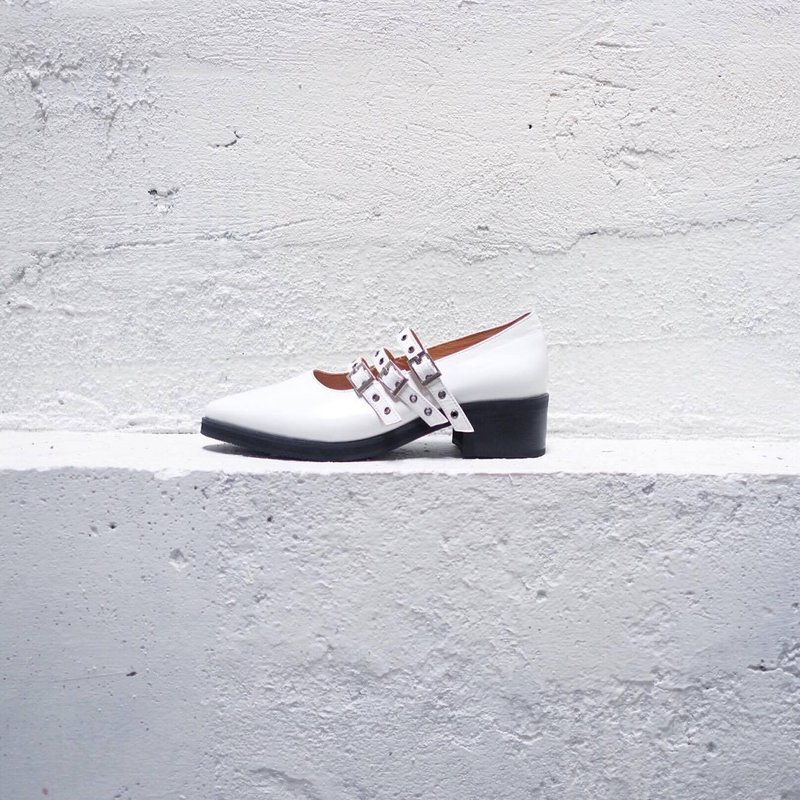 Placebo White Buckle high heels - 高跟鞋 - 真皮 白色