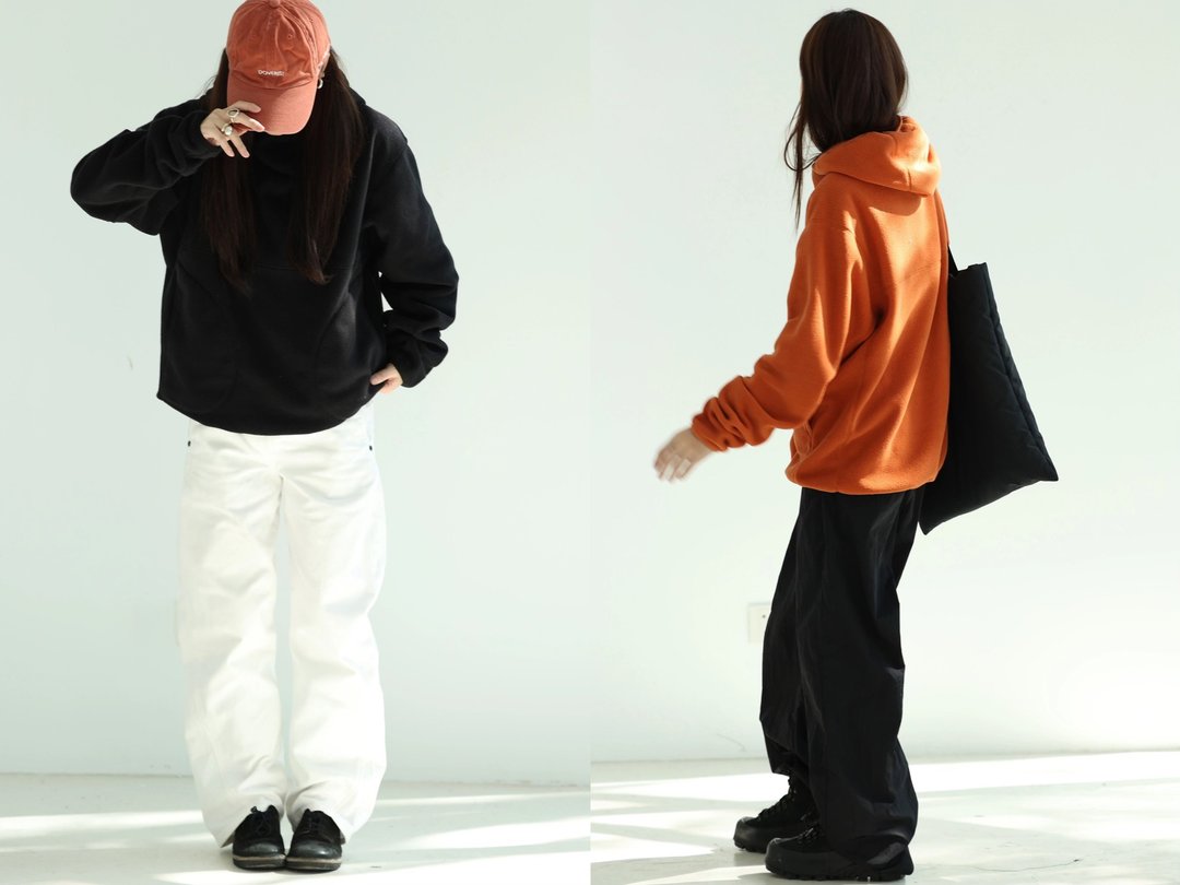 3rd三天堂日产进口暖暖摇粒绒大帽兜口袋hoodie - 中性连帽卫衣/T 恤 - 棉 