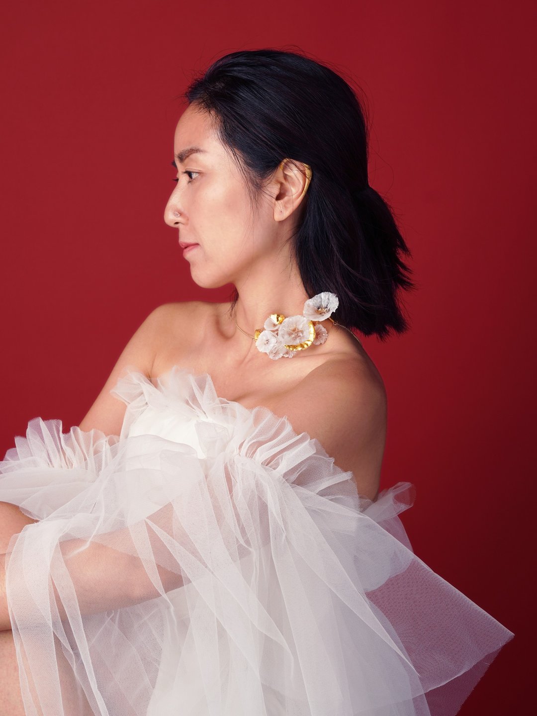 Floweriness Necklace - 项链 - 塑料 金色