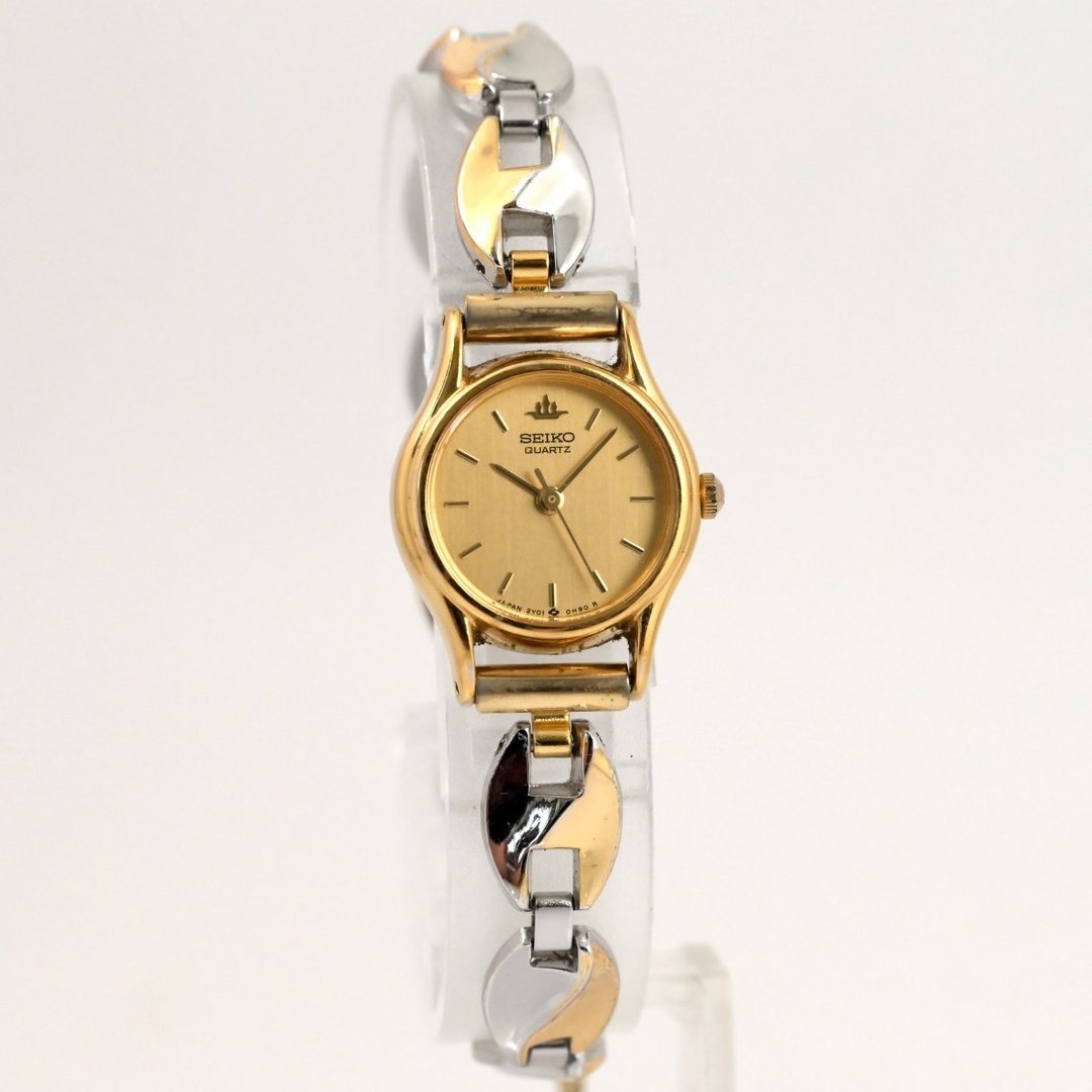 SEIKO 女款石英表 2Y01-0A10 金色表盘 双色表带 手表 古董表 复古手表 - 女表 - 不锈钢 金色