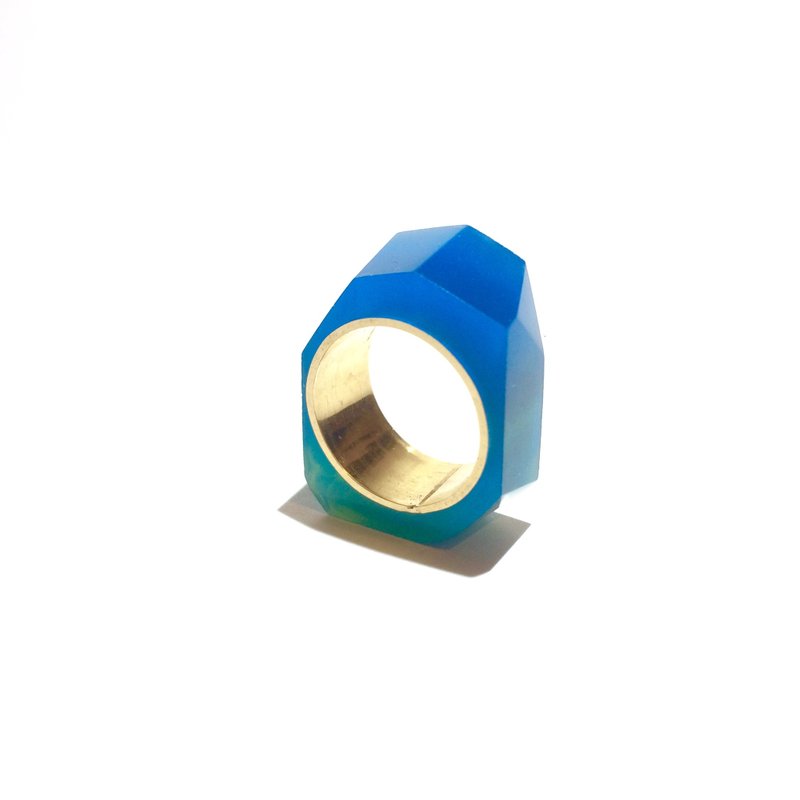 PRISM ring gold blue - 戒指 - 其他金属 蓝色