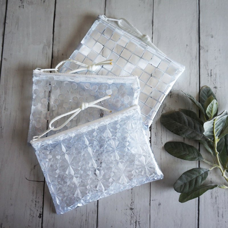 Glitter Transparent Pouch Large Mother and Child Notebook Pouch Cosmetic Pouch P - 化妆包/杂物包 - 防水材质 透明