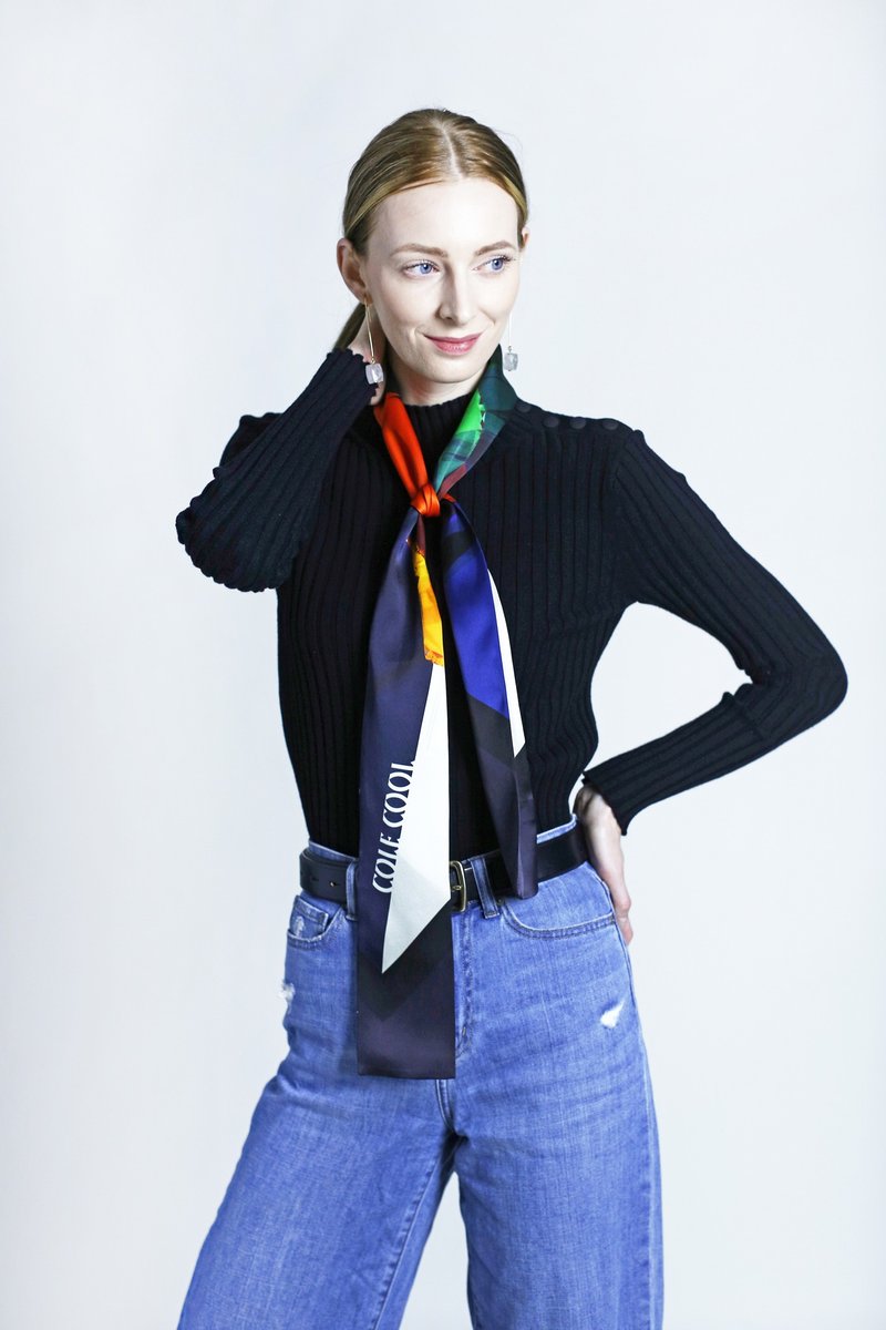 【母亲节礼物】COLE COOL原创Diamond真丝围巾头巾丝 - 丝巾 - 丝．绢 蓝色