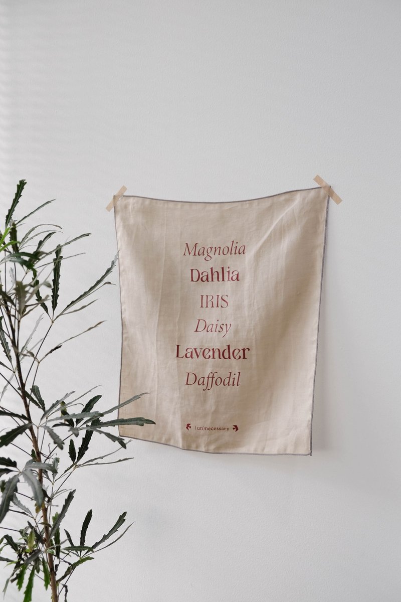 Natural linen napkin / Fabric poster (Latte) - 围裙 - 棉．麻 卡其色
