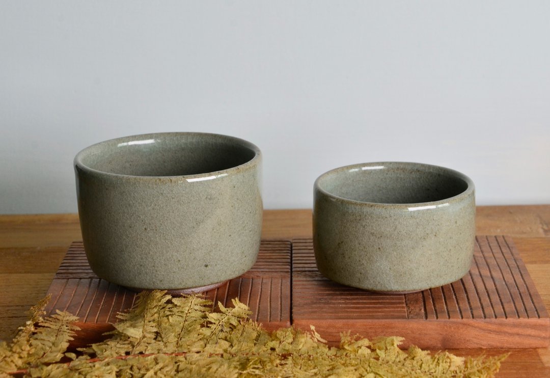 古朴青瓷对杯 - 咖啡杯/马克杯 - 陶 