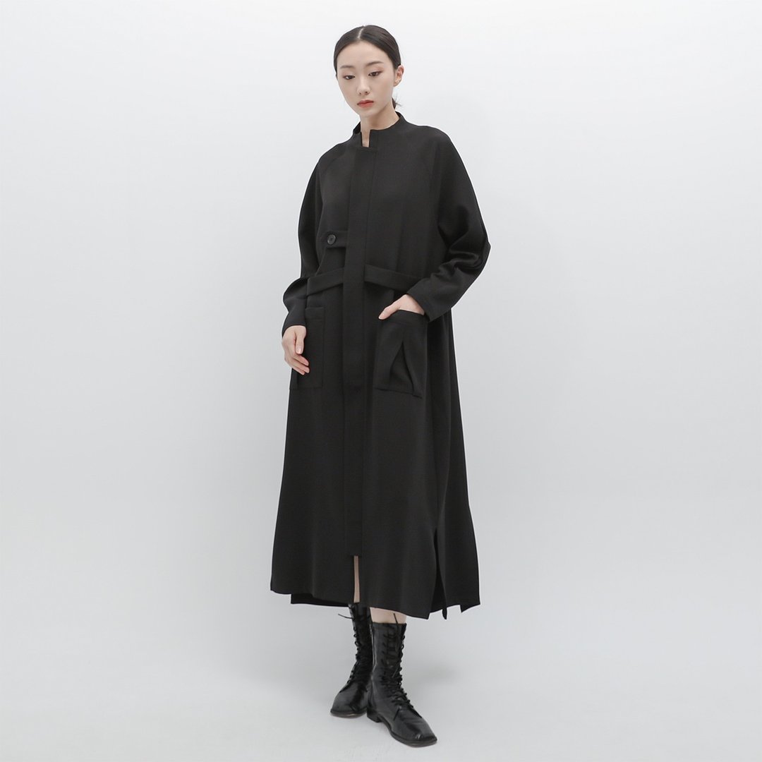 Fuxiao_拂晓外套洋装_CLD521_黑 - 洋装/连衣裙 - 聚酯纤维 黑色