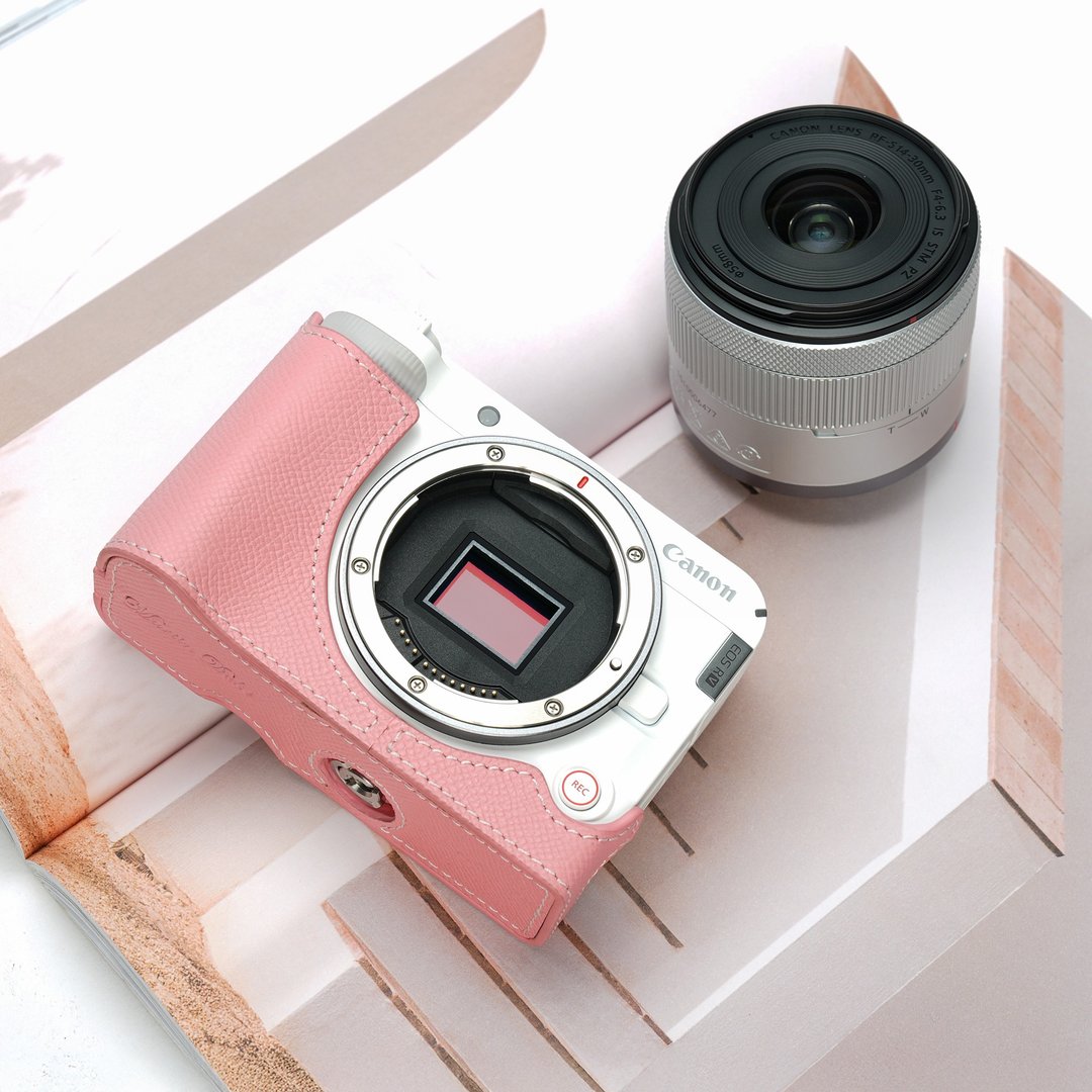 适用机型CANON EOS R50 V 手掌纹皮革相机底座皮套 - 相机包/相机袋 - 真皮 多色