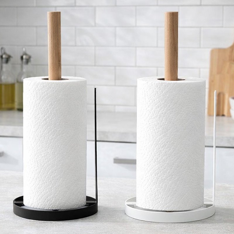厨房纸巾架/黑/白 - 其他 - 木头 