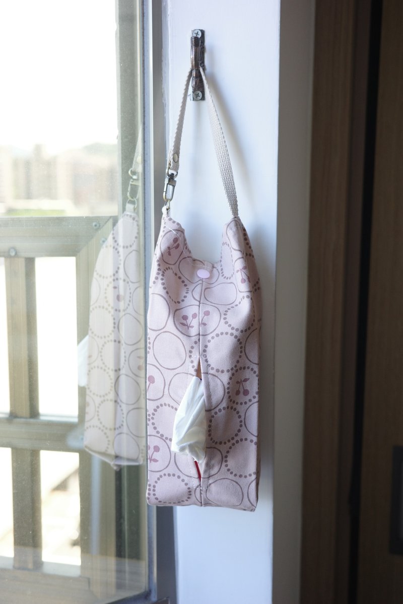 粉底樱桃 - 卫生纸套 面纸套 挂式 吊挂可拆式  | 海柏手作 - 纸巾盒 - 棉．麻 