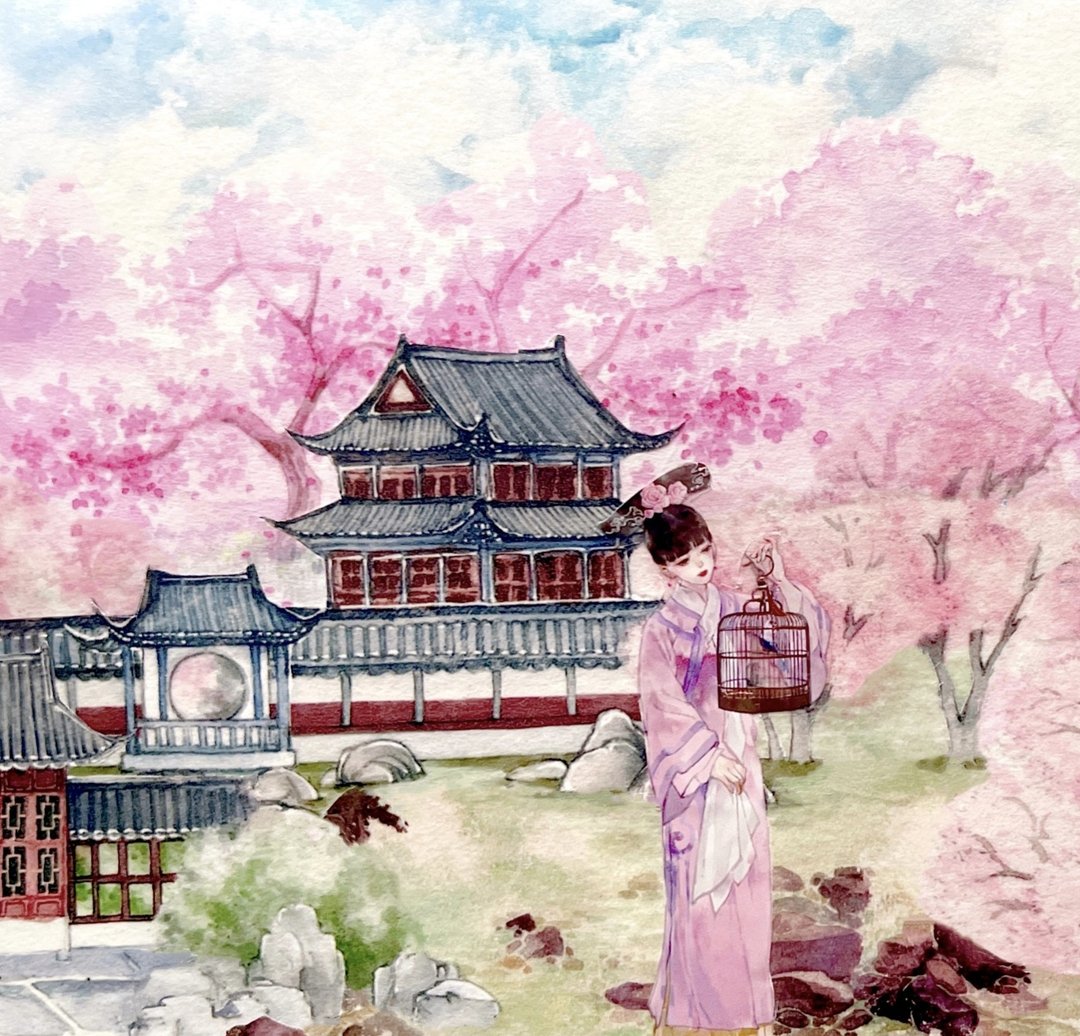 桃花源 桜の木 水彩畫造景 和紙膠帶 10米卷 台灣製 - 纸胶带 - 其他材质 粉红色
