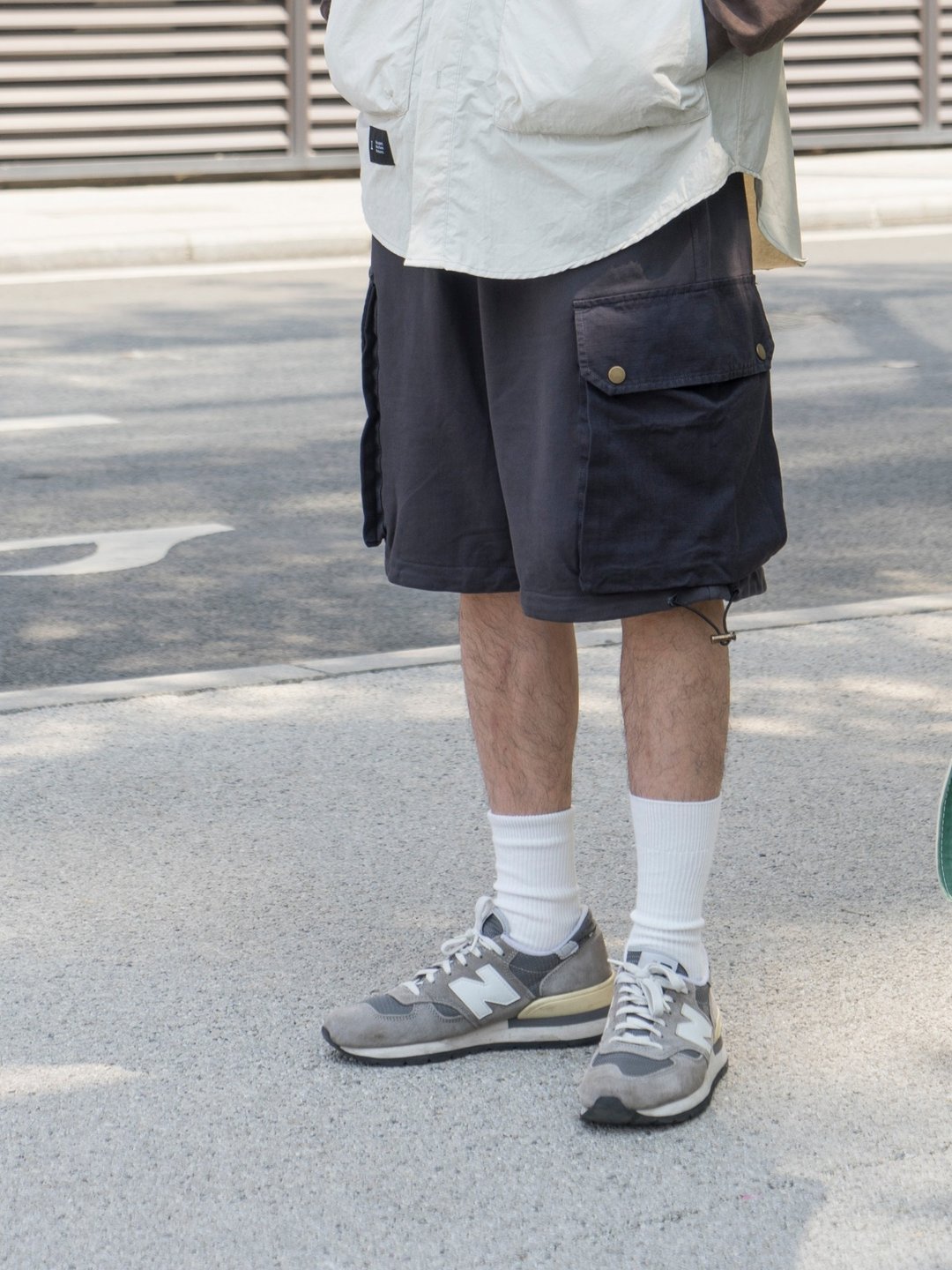 重磅面料洗水造旧工装短裤卫裤 宽松潮流 Cargo shorts - 男士短裤 - 棉．麻 