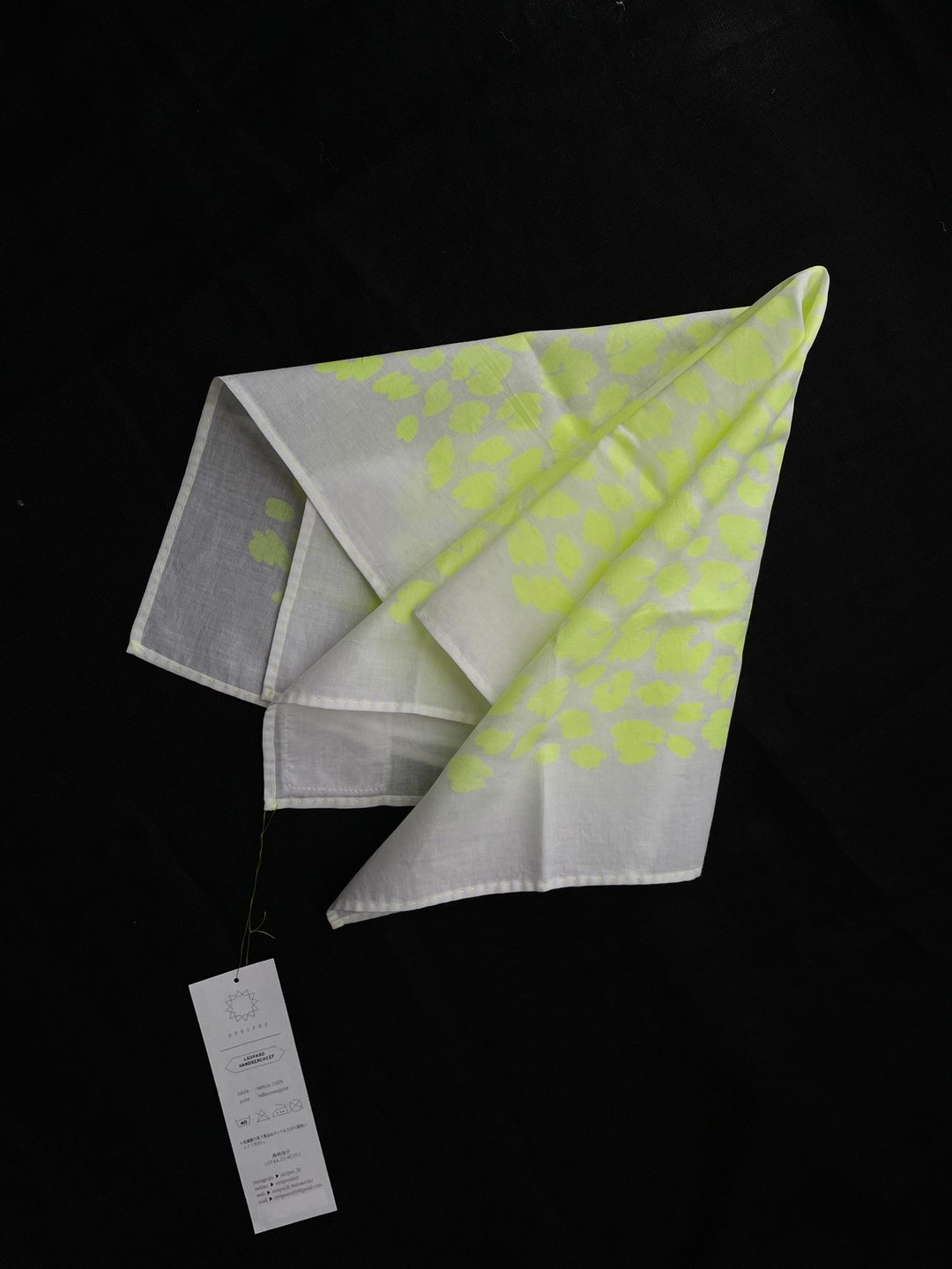 leopard handkerchief 　neon yellow - 丝巾 - 棉 黄色