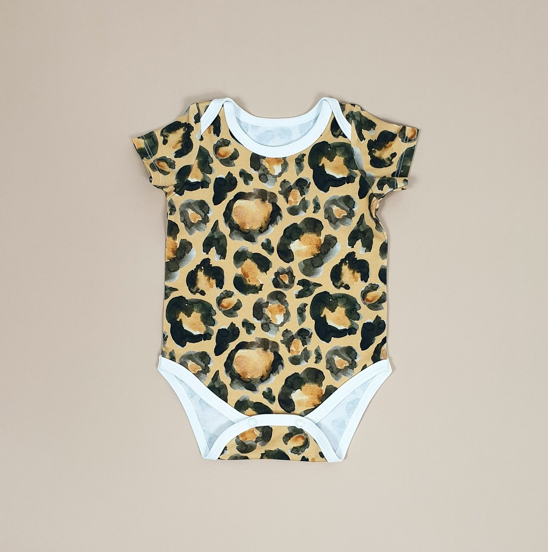 Leopard baby bodysuit, baby boy bodysuit, baby girl bodysuit, baby onesie - 包屁衣/连体衣 - 棉 多色