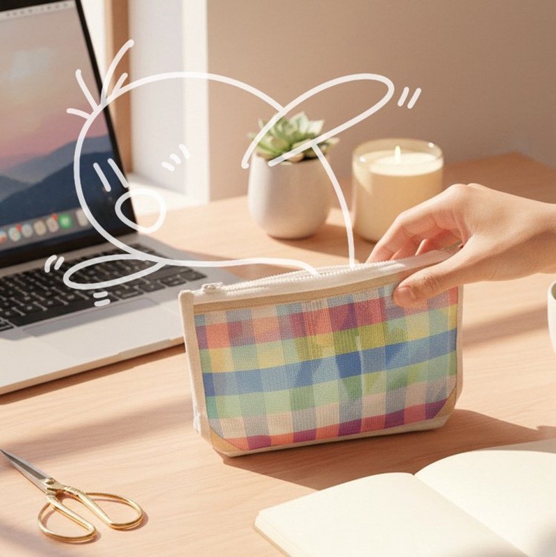 拉链包 - 化妆包/杂物包 - 尼龙 粉红色