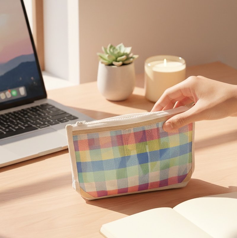 拉链包 - 化妆包/杂物包 - 尼龙 粉红色