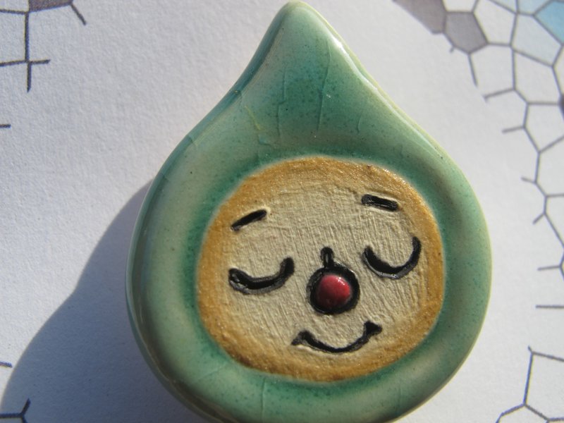 一角两角三角形【平面陶瓷别针】 - 花瓶/陶器 - 陶 绿色