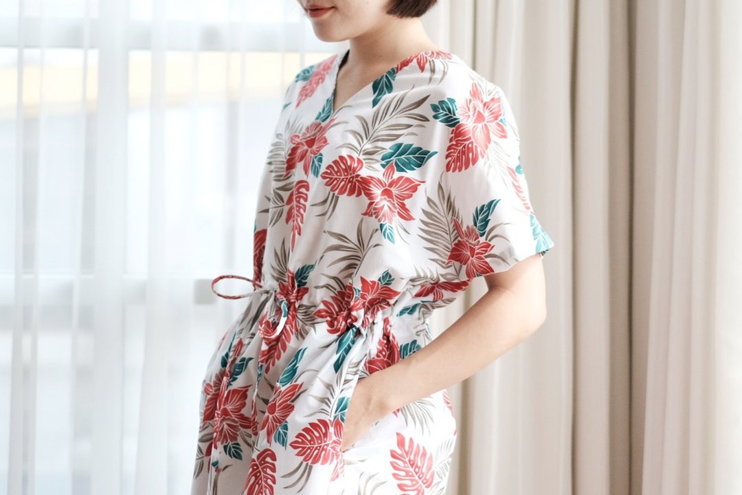 Mamiya dress : Red Flower - 洋装/连衣裙 - 棉 红色