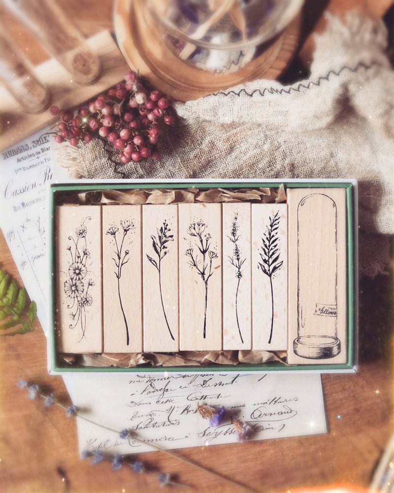 绝版不补货-植物标本制造所印章组 - 印章/印台 - 木头 咖啡色