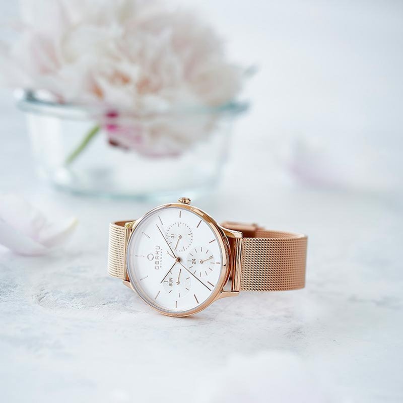 OBAKU 丹麦潮流三眼时尚金属米兰带女表-V212LMVIMV-34MM - 女表 - 不锈钢 