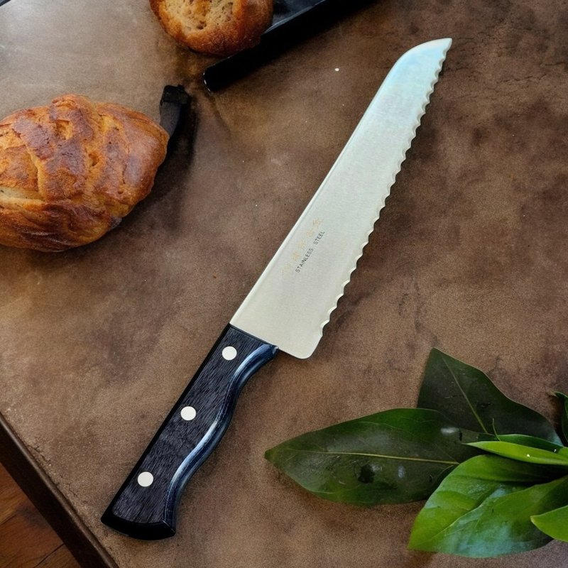 STAINLESS BREAD KNIFE 21CM. PAKKA HANDLLE - 菜刀/刀架 - 其他金属 灰色