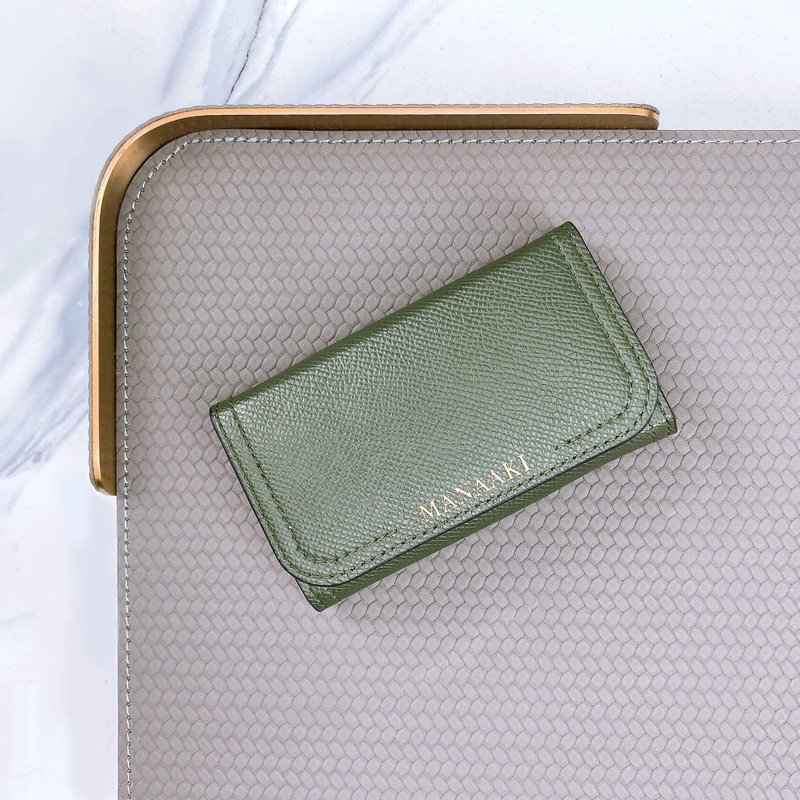 【MANAAKI】双线钥匙包 锁匙包 钥匙夹 皮革 - 钥匙链/钥匙包 - 环保材料 绿色