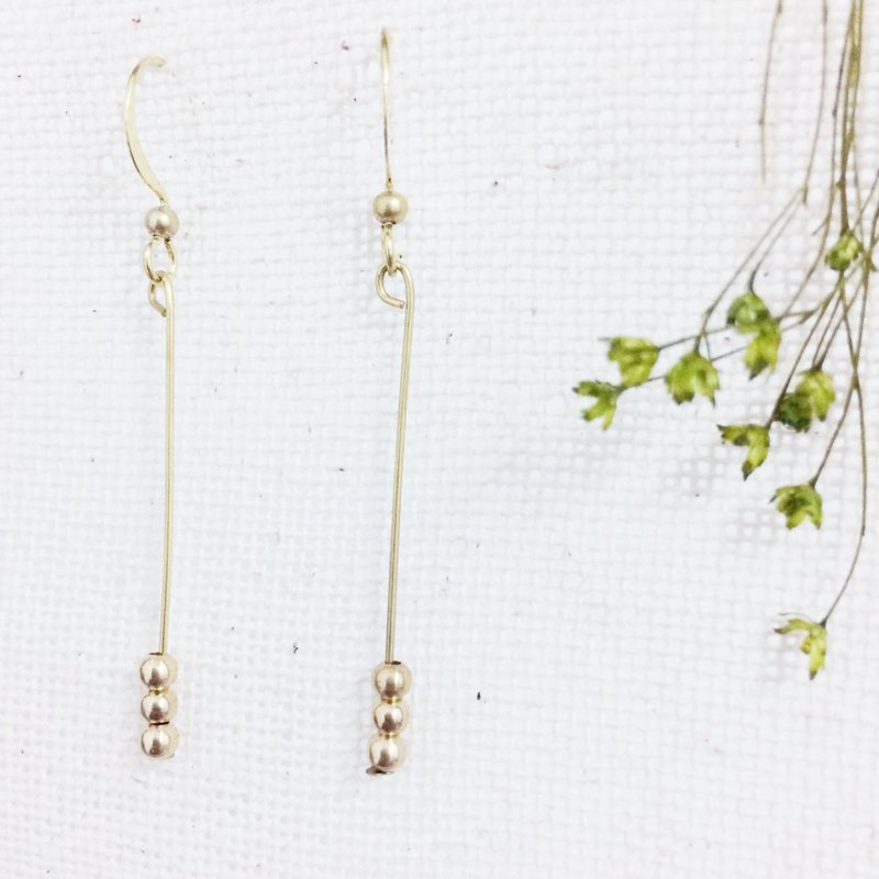 老林杂货l Nothing But Something 简约黄铜手作  耳勾l耳针l耳夹 - 耳环/耳夹 - 其他金属 金色