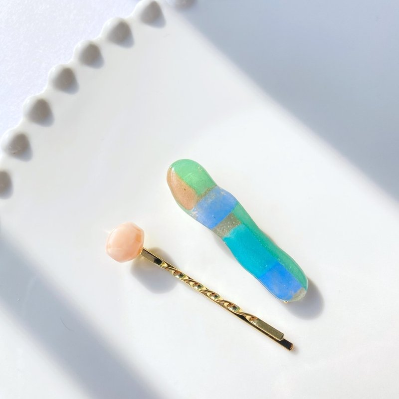 河滨公园-飞机云发夹 - 发饰 - 树脂 透明