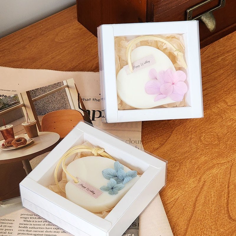 【定制礼】绣球爱心香氛蜡片 - 香薰/精油/线香 - 蜡 粉红色