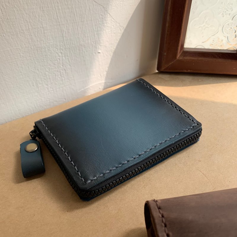 4卡层ㄇ型拉链钱包 - 纯手工真皮制作 - 零钱包 - 真皮 