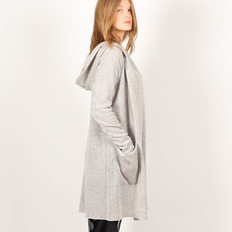 100% cashmere open front wrap knit womens cardigan jacket sweater ALETHE - 女装针织衫/毛衣 - 其他材质 灰色