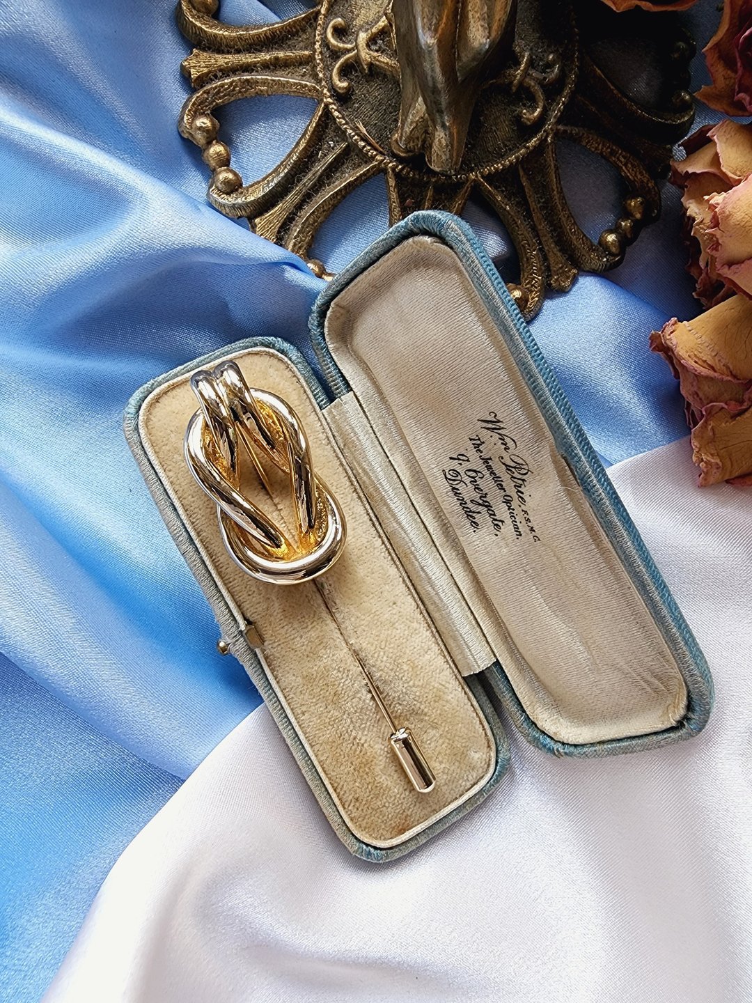 美国西洋古董饰品 / 金色环绕线条结帽针/复古首饰Stick Pin - 其他 - 其他金属 