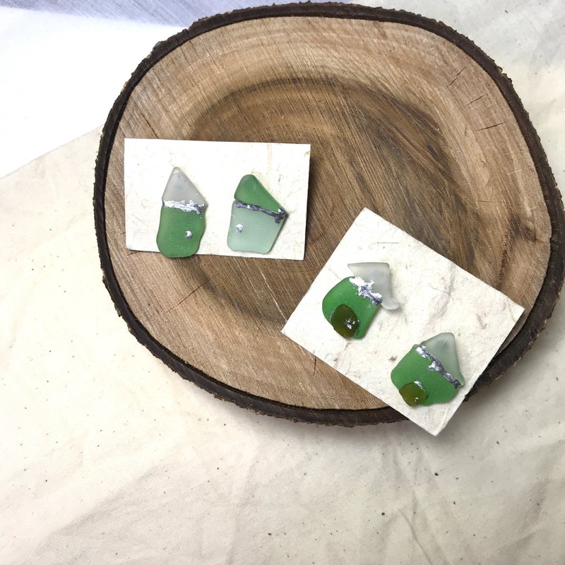 【SISIRE |永续珠宝】海玻璃耳环 海玻璃饰品 永续饰品 海废饰品 - 耳环/耳夹 - 玻璃 