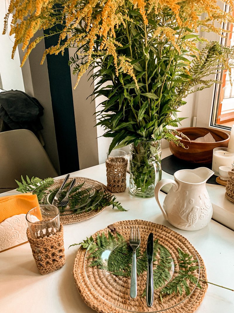 北欧风格的方形大水杯 手工制作的杯架来自黄麻 - 酒杯/酒器 - 棉．麻 卡其色