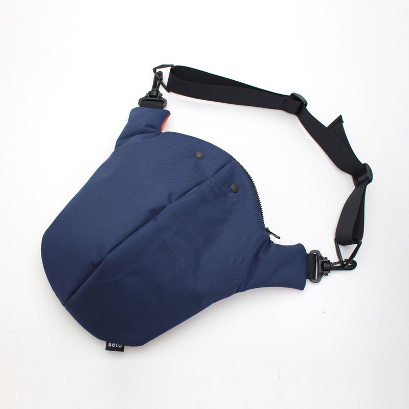 seto / creature bag / XLarge / O-sagari / Navy Orange - 侧背包/斜挎包 - 聚酯纤维 蓝色