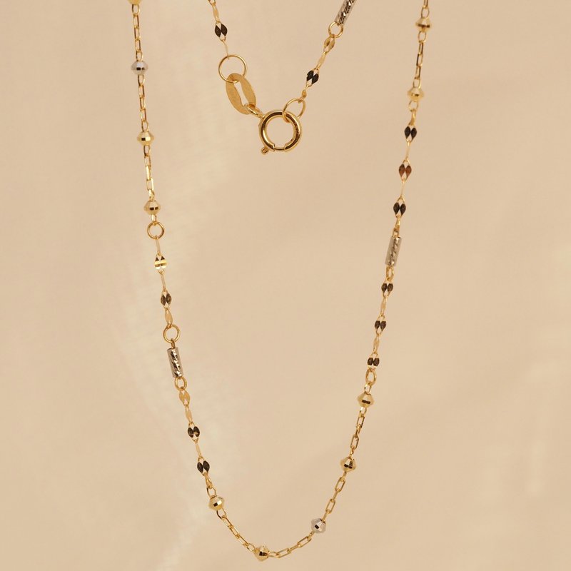 18K金算盘、涟漪和金色短线项链18K Gold The Abacus, Ripples an - 项链 - 贵金属 