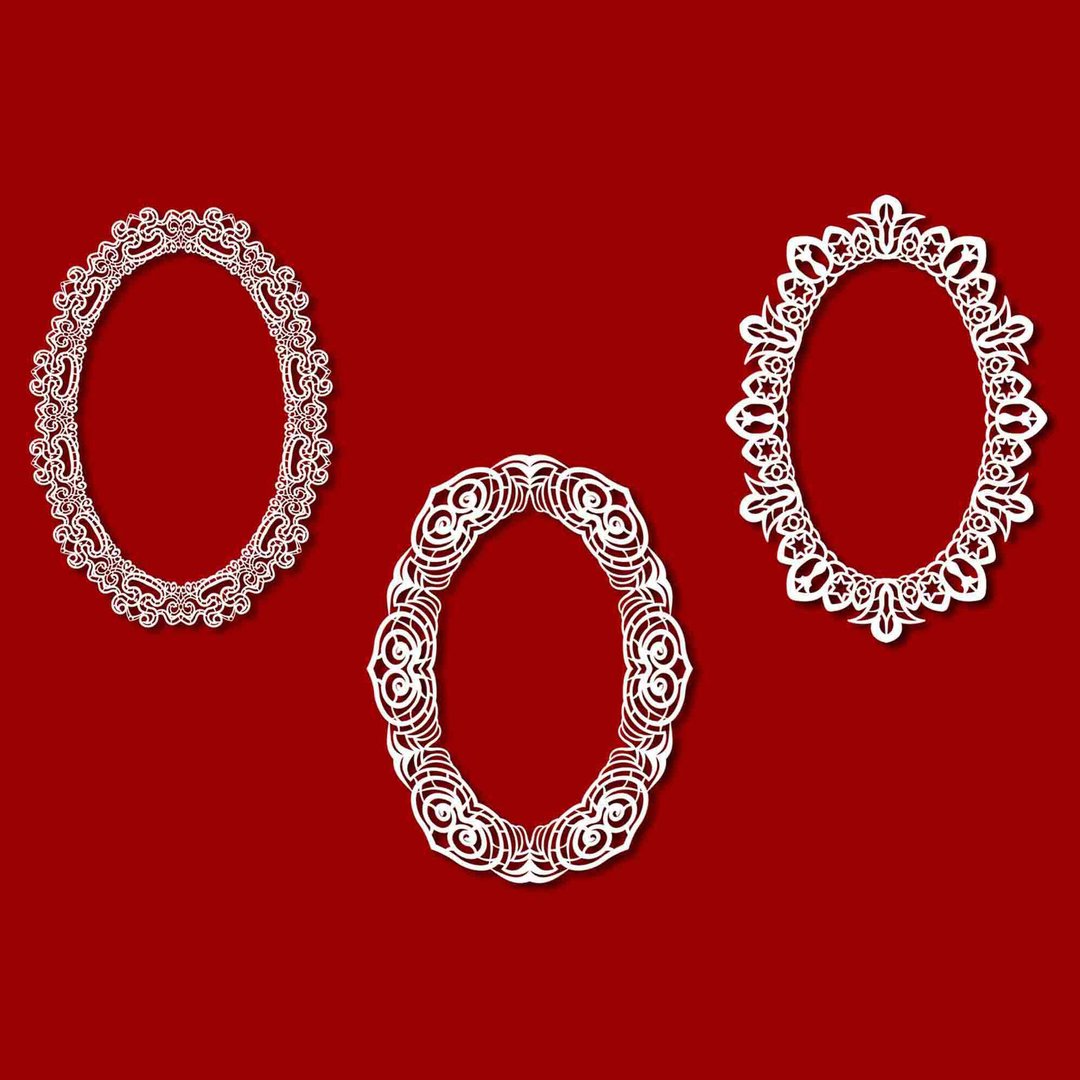 Oval frame svg, mirror frame svg, oval frame pdf, oval frame png, Cricut, SVG - 图文模板设计 - 其他材质 