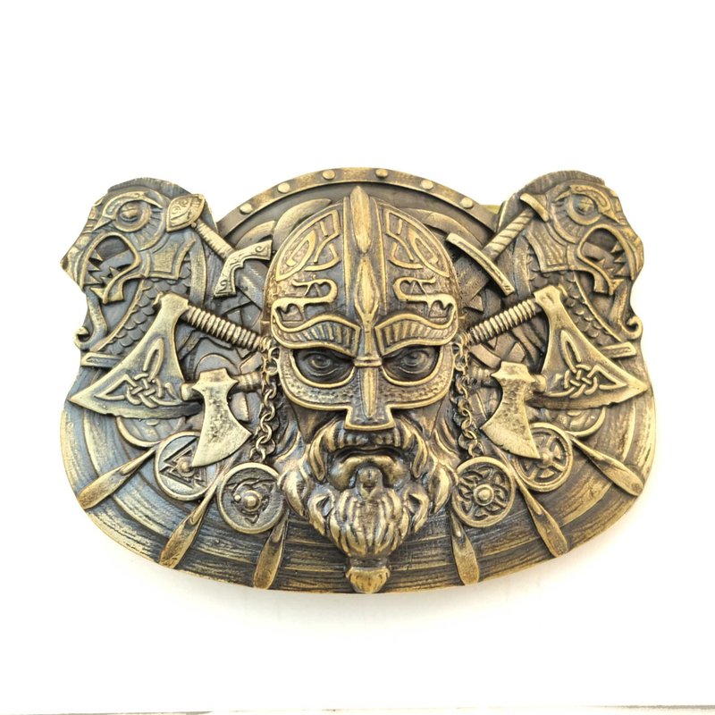 Viking soild brass belt buckle, Norse warrior belt - 皮带/腰带 - 其他材质 金色