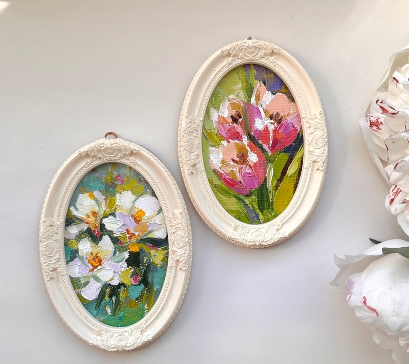 手绘郁金香与木兰花两件组 - 海报/装饰画/版画 - 其他材质 多色