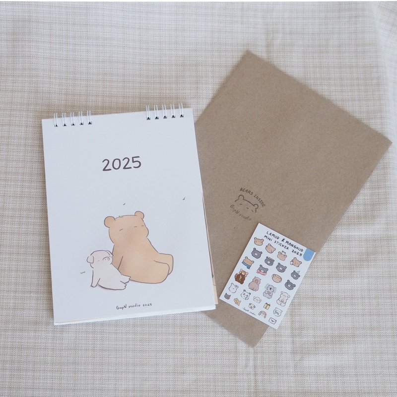 树懒熊熊 2025 桌历 - 年历/台历 - 纸 白色