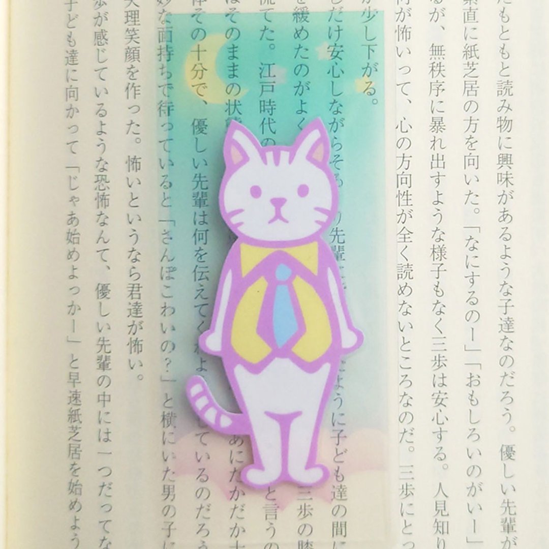 透明书签 梦幻可爱系列・双面插画//梦幻可爱猫咪・蓝 - 书签 - 其他材质 绿色