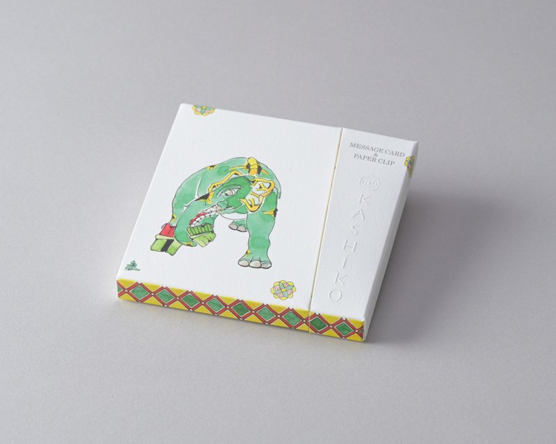 日本进口KASHIKO金泽九谷烧万用卡组6入 – 神象 / 山近泰绘 - 卡片/明信片 - 纸 绿色