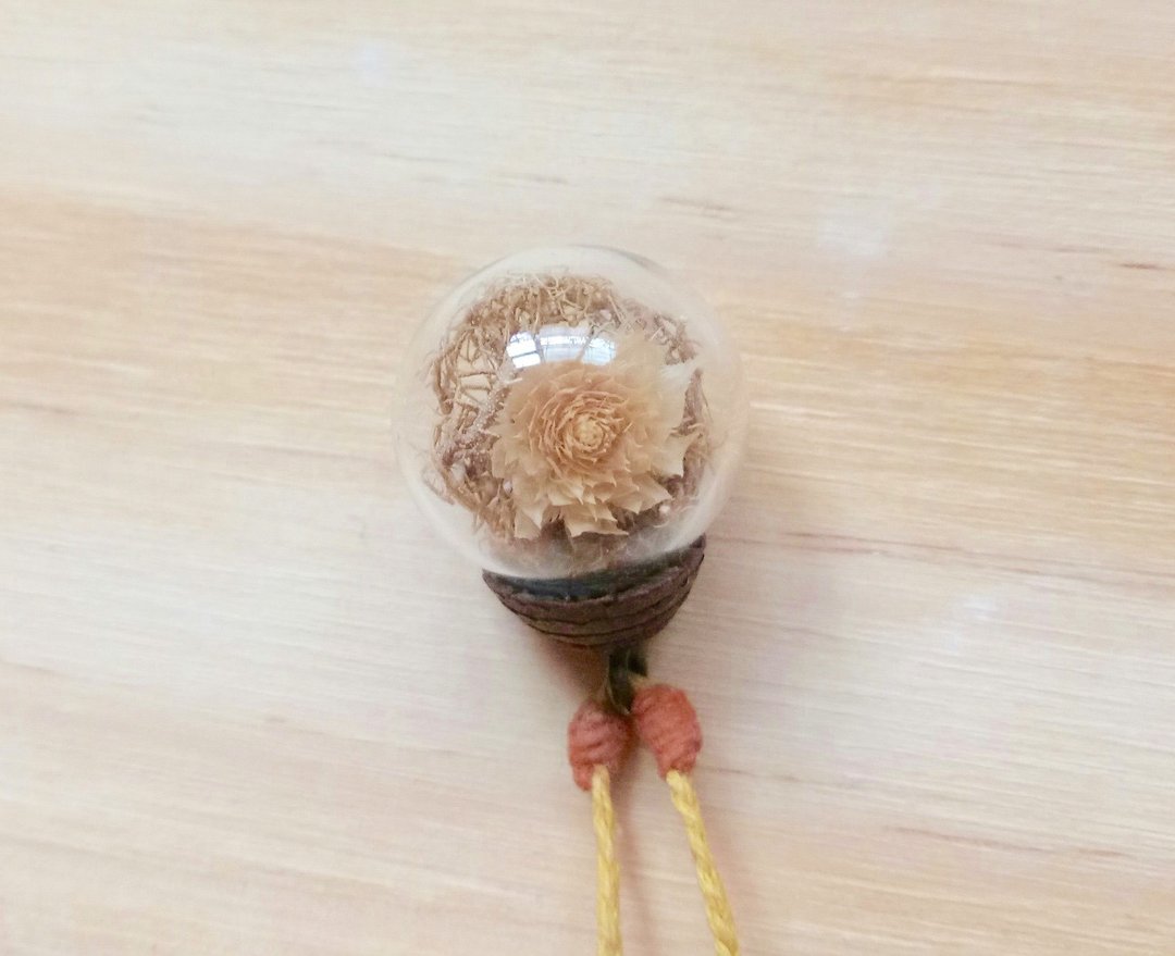 麦杆菊玻璃球项链 - 项链 - 棉 粉红色