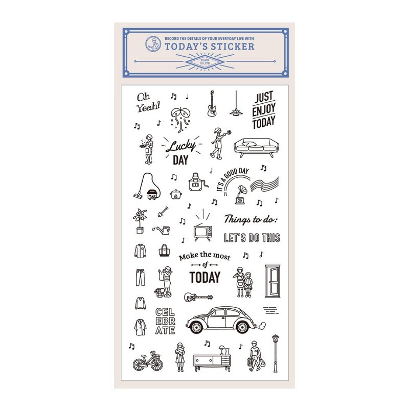 本日透明贴纸 MUSIC款 - 贴纸 - 塑料 