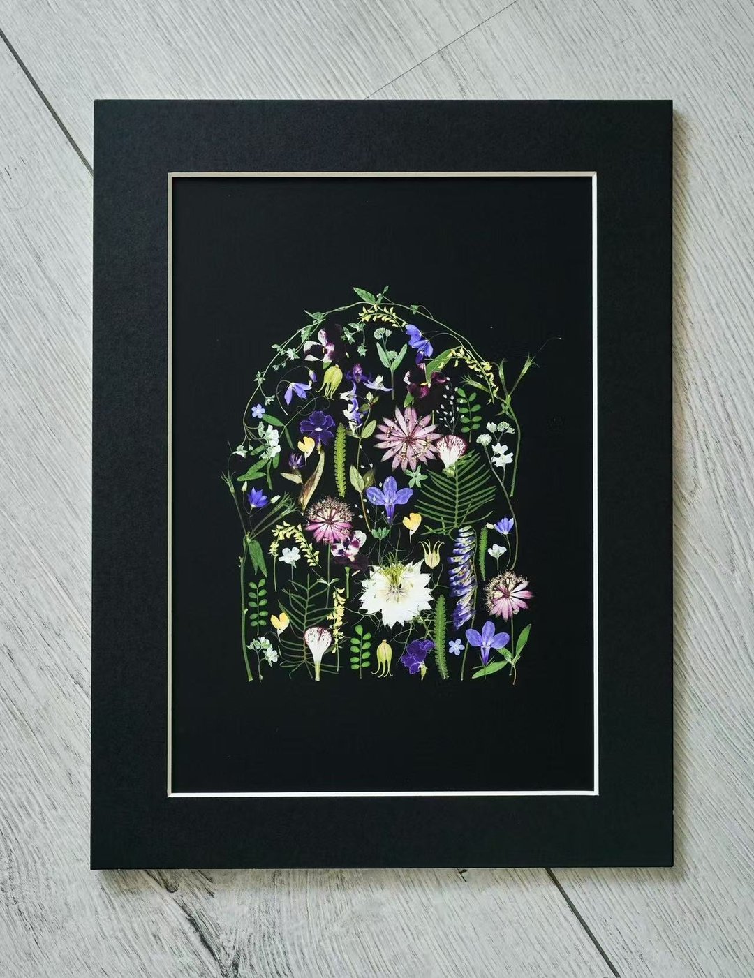 ŽIRAFA【爱丽丝的兔子洞】押花作品艺术微喷画家居装饰画芯 - 海报/装饰画/版画 - 纸 黑色