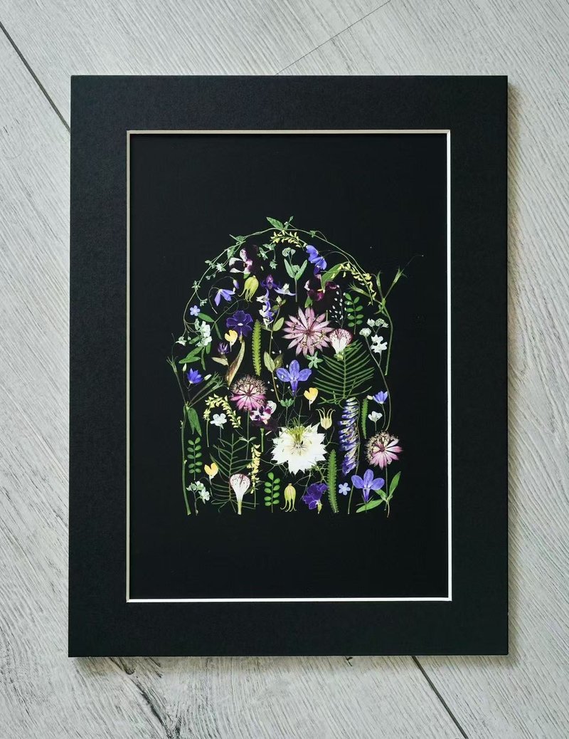 ŽIRAFA【爱丽丝的兔子洞】押花作品艺术微喷画家居装饰画芯 - 海报/装饰画/版画 - 纸 黑色